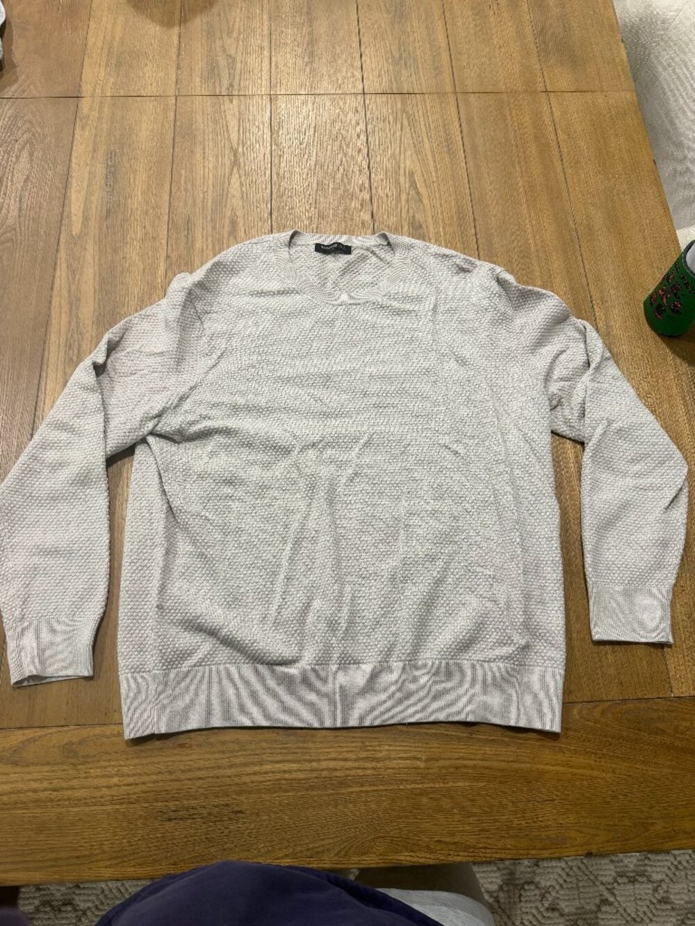 Banana Republic Textured Crewneck Sweater Light Gray Men’s XL